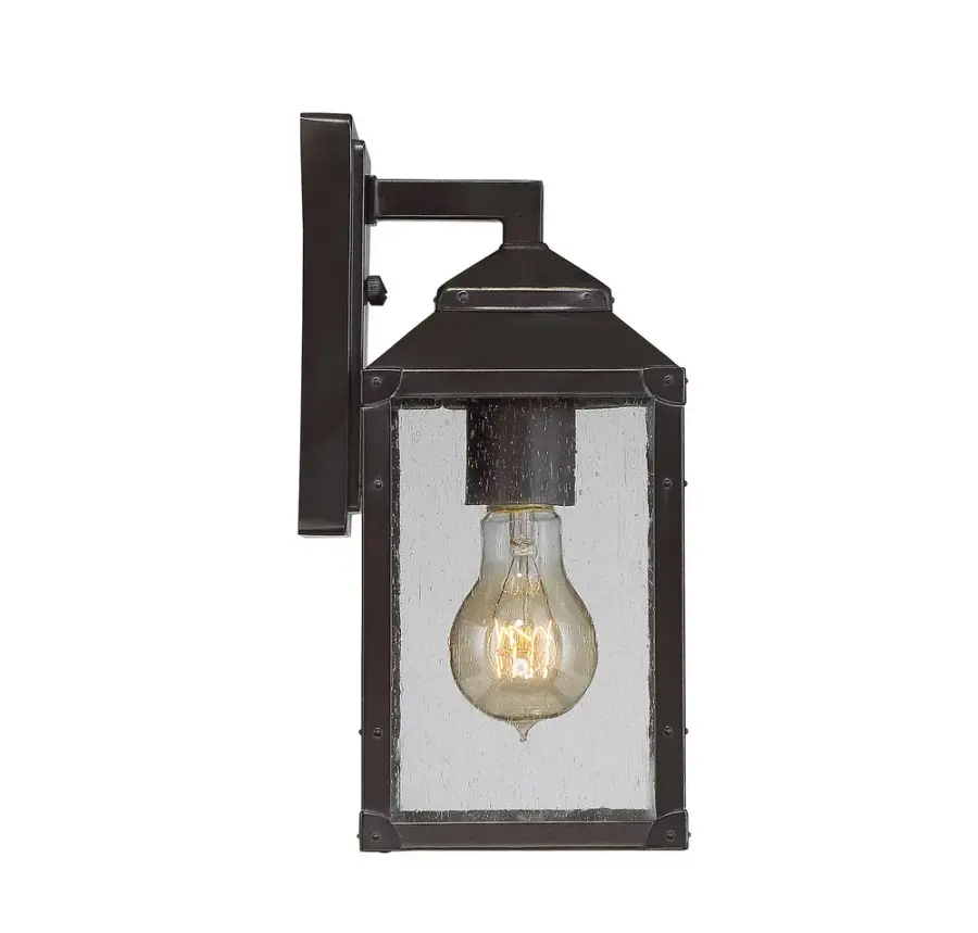 Brennan 1-Light Outdoor Wall Lantern in English Bronze with Gold - Image 3