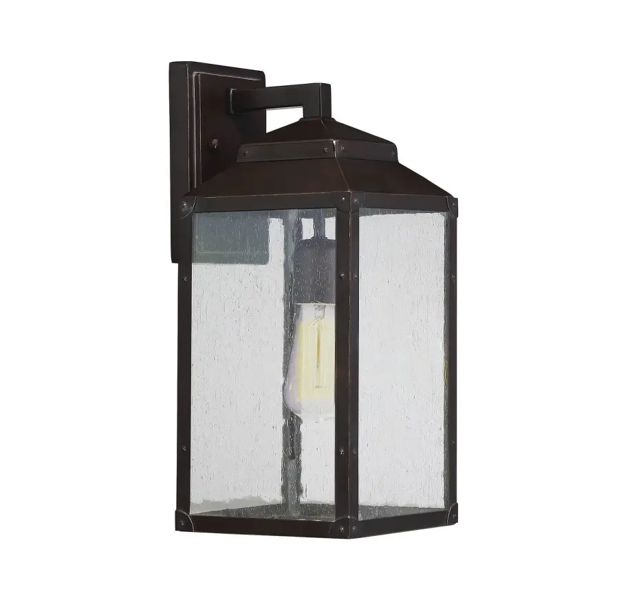 Brennan 1-Light Outdoor Wall Lantern in English Bronze with Gold - Image 1