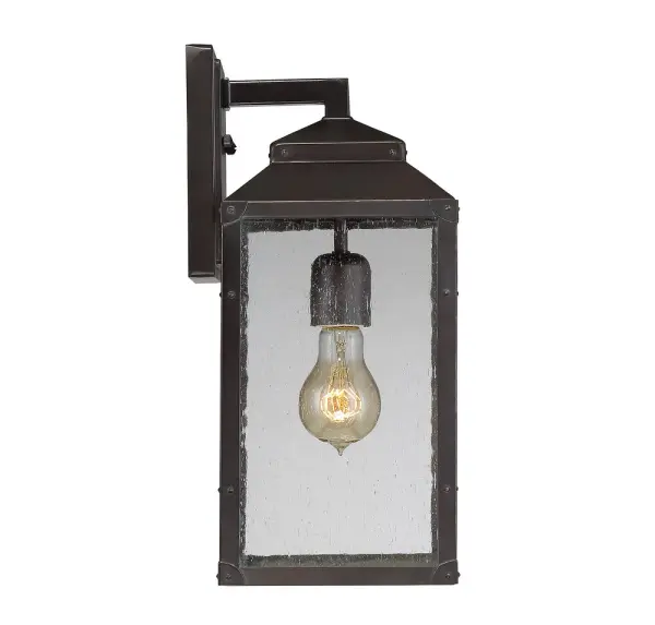 Brennan 1-Light Outdoor Wall Lantern in English Bronze with Gold - Image 3