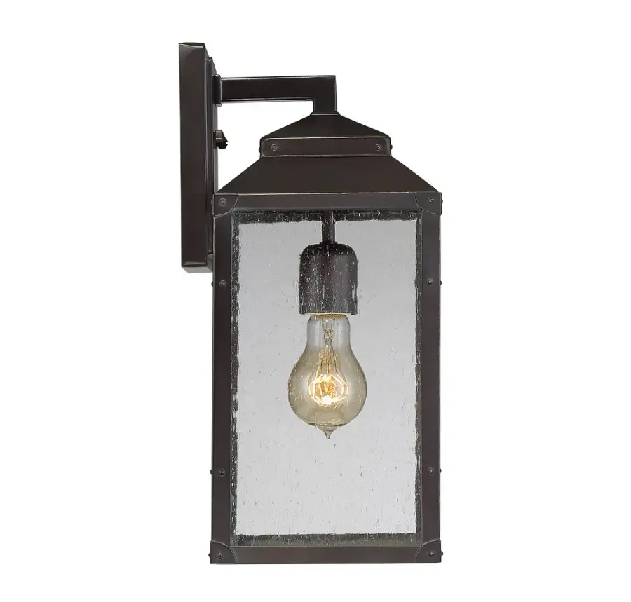 Brennan 1-Light Outdoor Wall Lantern in English Bronze with Gold - Image 3