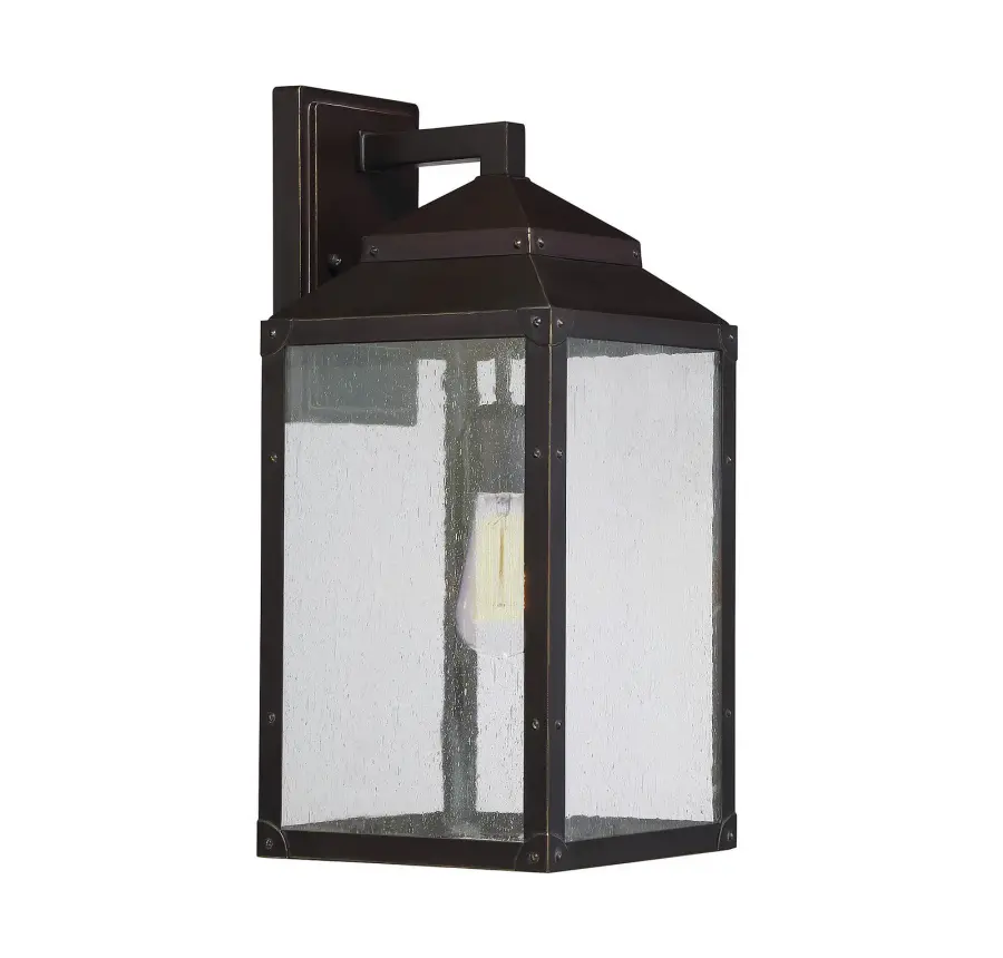 Brennan 1-Light Outdoor Wall Lantern in English Bronze with Gold - Image 1