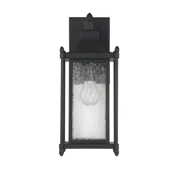 Dunnmore 1-Light Outdoor Wall Lantern in Black - alternate view