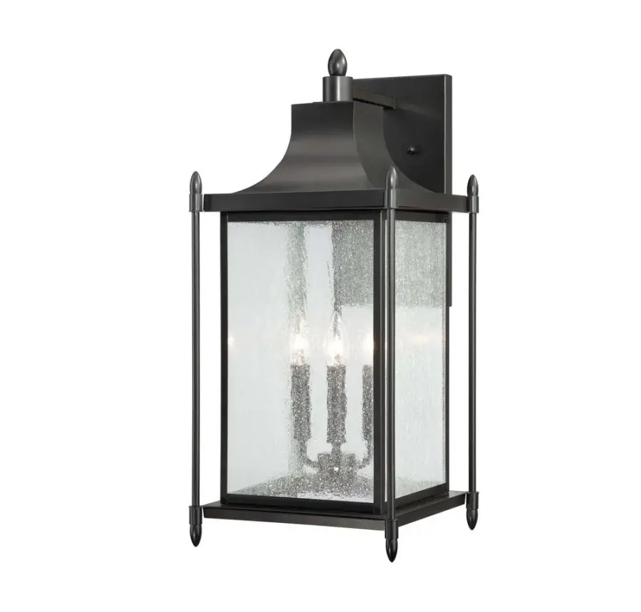 Dunnmore 3-Light Outdoor Wall Lantern in Black - Image 1