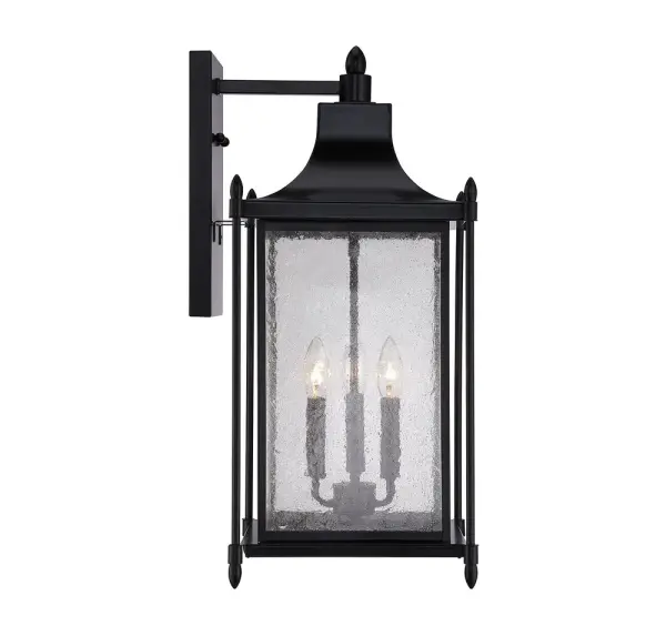 Dunnmore 3-Light Outdoor Wall Lantern in Black - Image 3