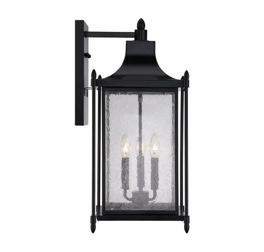 Dunnmore 3-Light Outdoor Wall Lantern in Black - Image 3