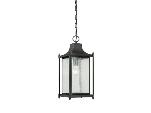 Dunnmore 1-Light Outdoor Hanging Lantern in Black
