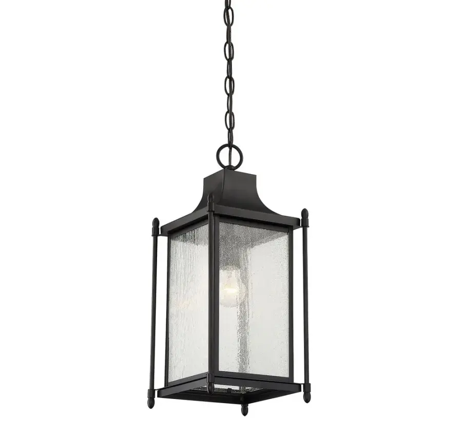 Dunnmore 1-Light Outdoor Hanging Lantern in Black - Image 3