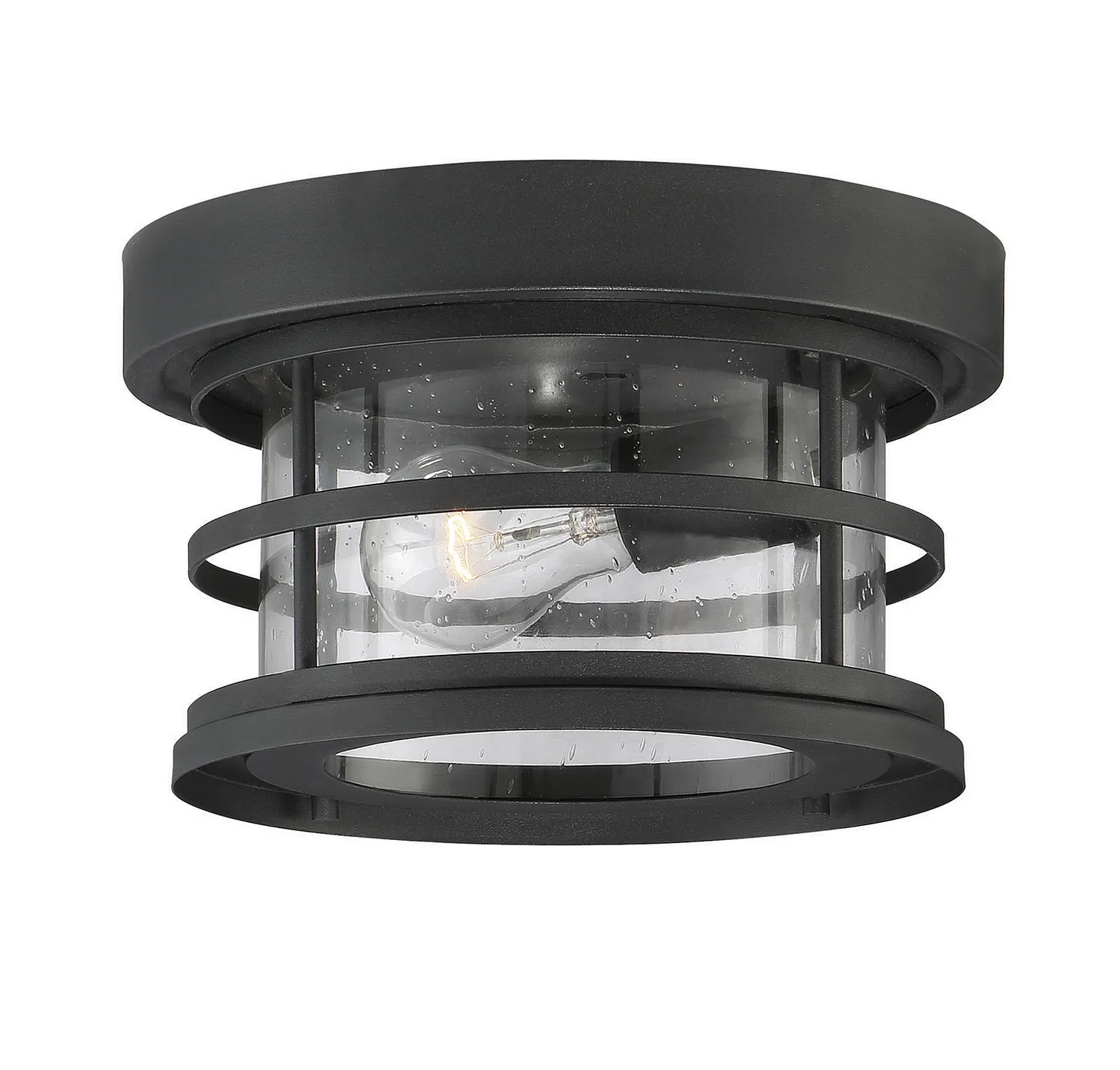Barrett One Light Flush Mount in Black