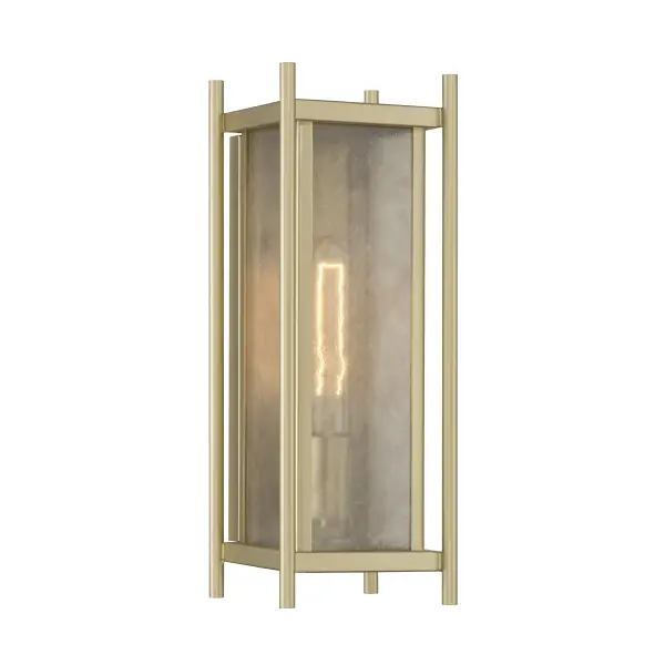 Jacobs 1-Light Outdoor Wall Lantern in Serene Brass - Image 1
