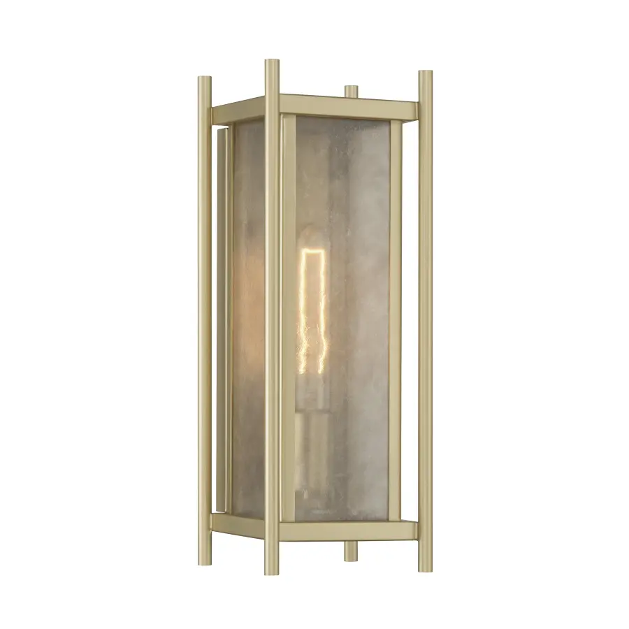Jacobs 1-Light Outdoor Wall Lantern in Serene Brass - Image 1