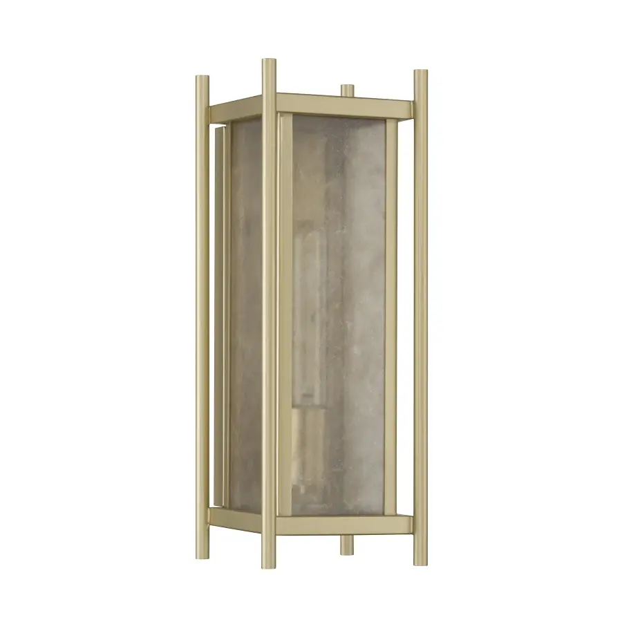 Jacobs 1-Light Outdoor Wall Lantern in Serene Brass - Image 2