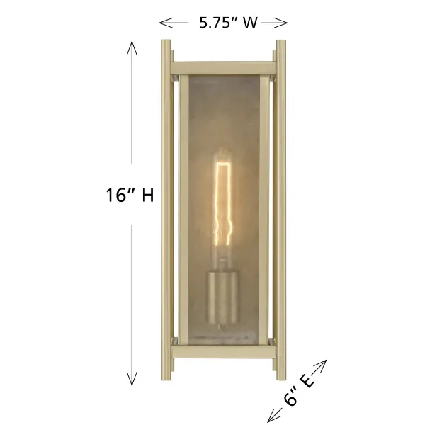 Jacobs 1-Light Outdoor Wall Lantern in Serene Brass - Image 6