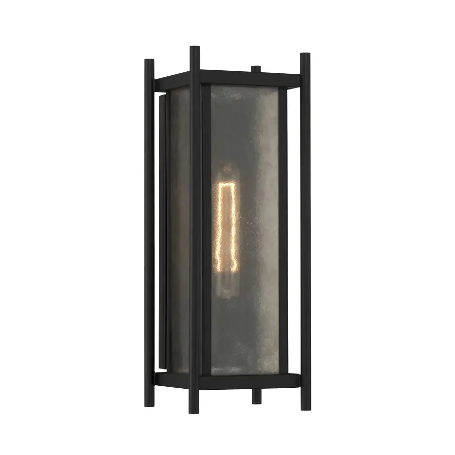 Jacobs 1-Light Outdoor Wall Lantern in Matte Black - Image 1