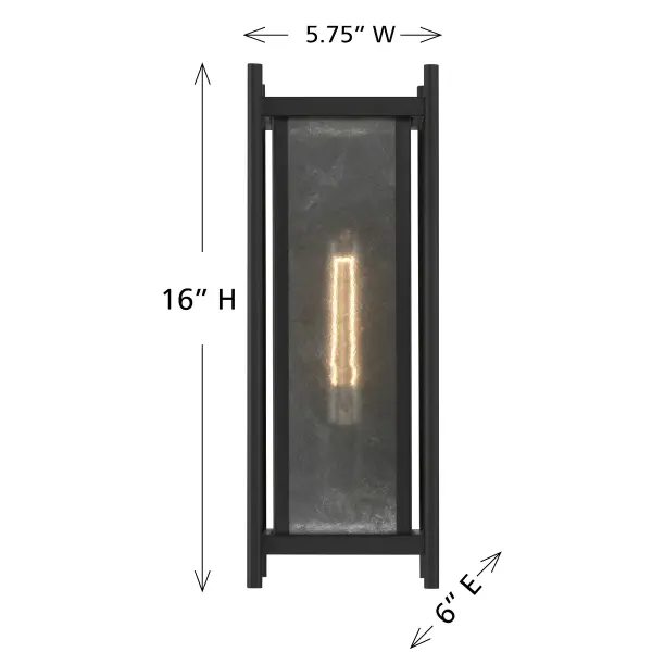 Jacobs 1-Light Outdoor Wall Lantern in Matte Black - Image 6