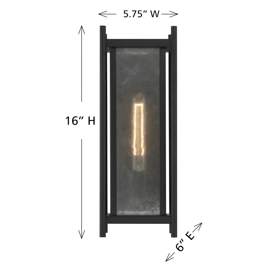 Jacobs 1-Light Outdoor Wall Lantern in Matte Black - Image 6