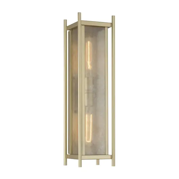 Jacobs 2-Light Outdoor Wall Lantern in Serene Brass - Image 1