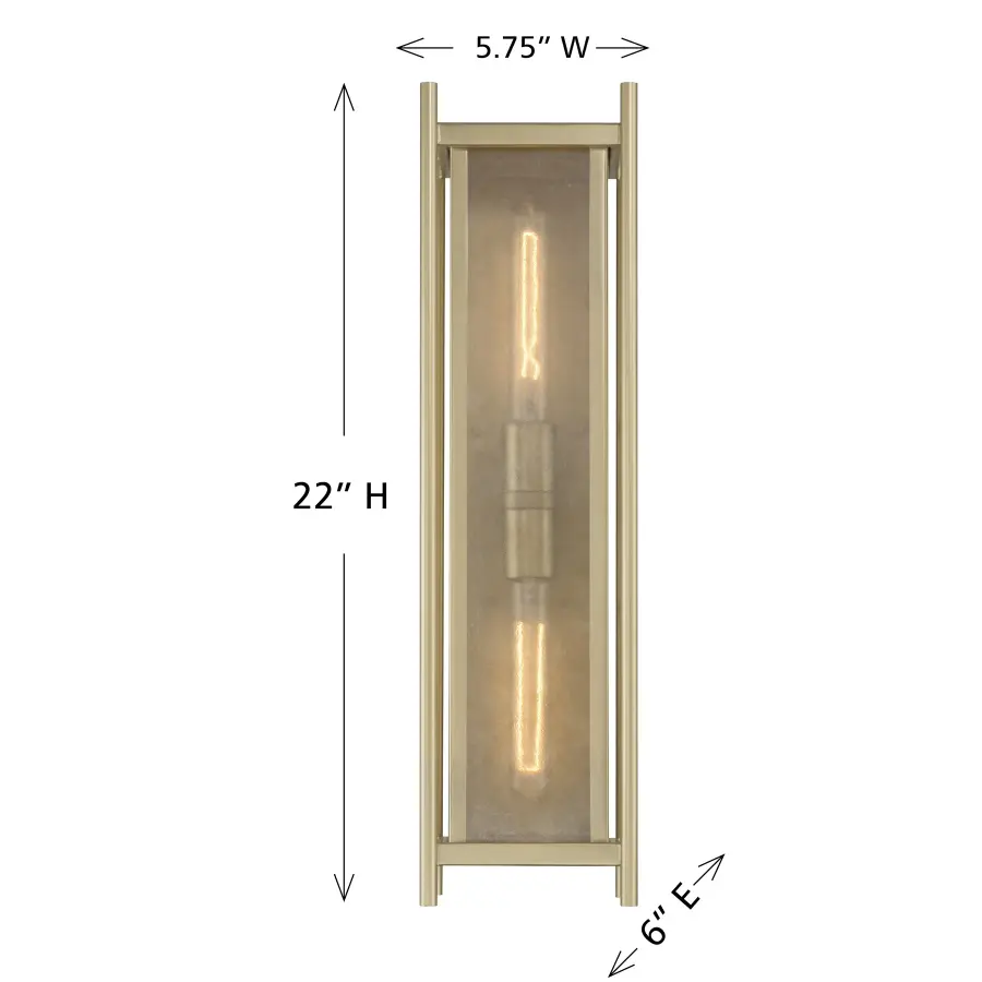Jacobs 2-Light Outdoor Wall Lantern in Serene Brass - Image 6
