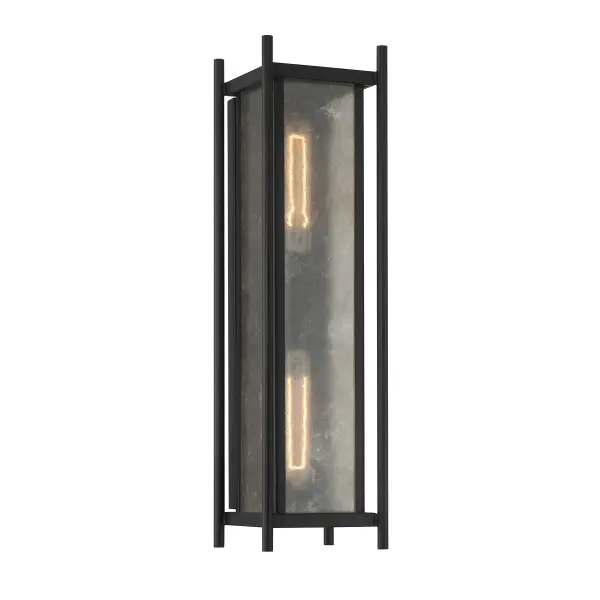 Jacobs 2-Light Outdoor Wall Lantern in Matte Black - Image 1
