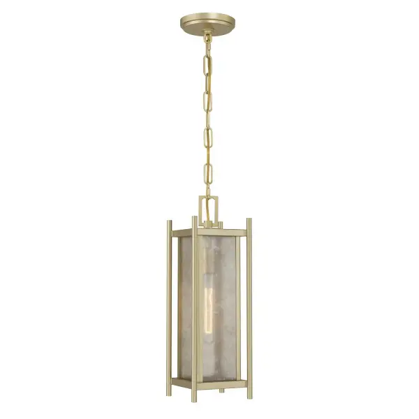 Jacobs One Light Outdoor Hanging Lantern in Serene Brass - Image 1