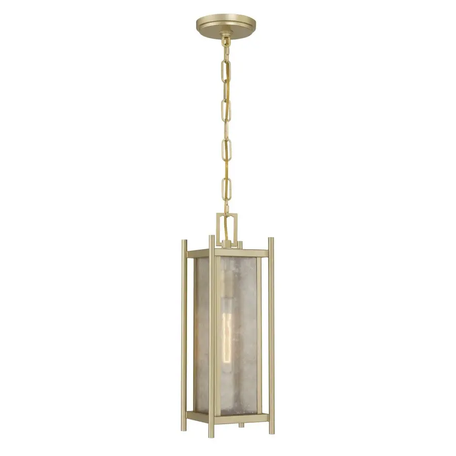 Jacobs One Light Outdoor Hanging Lantern in Serene Brass - Image 1