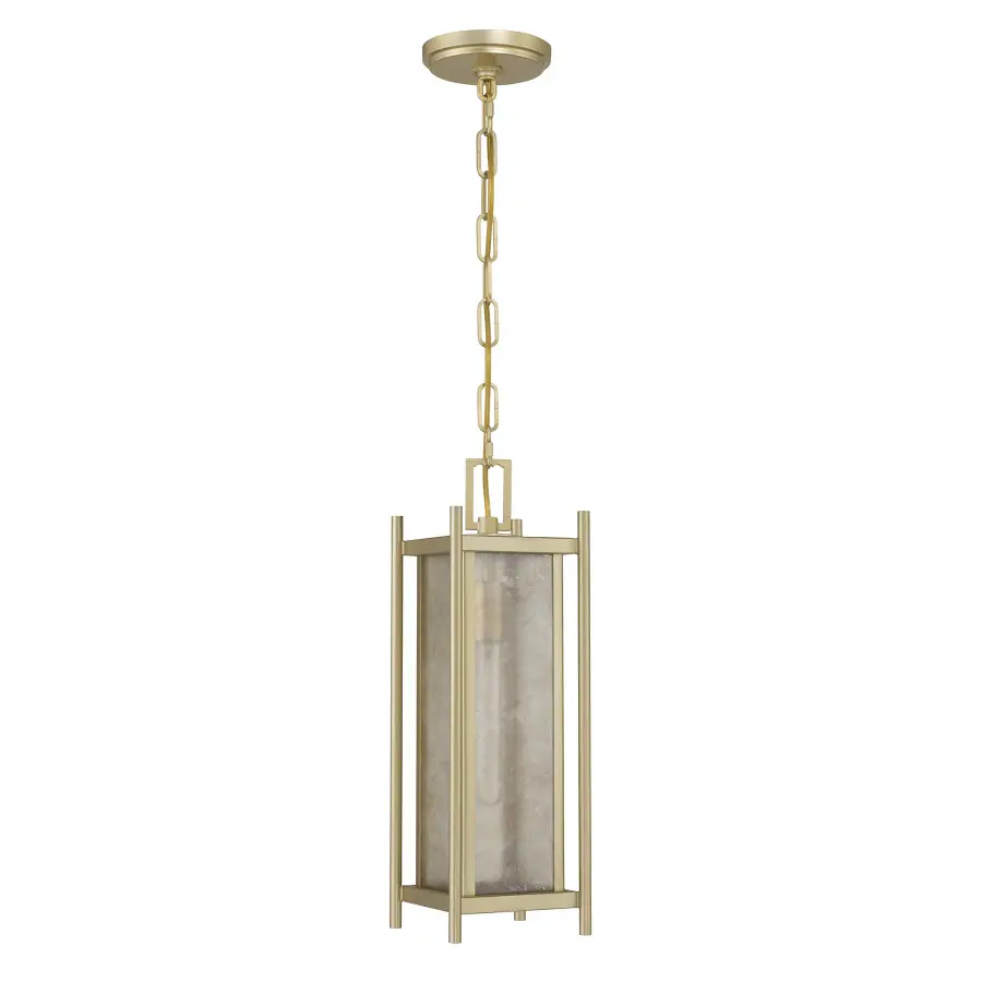 Jacobs 1-Light Outdoor Hanging Lantern in Serene Brass - Image 2