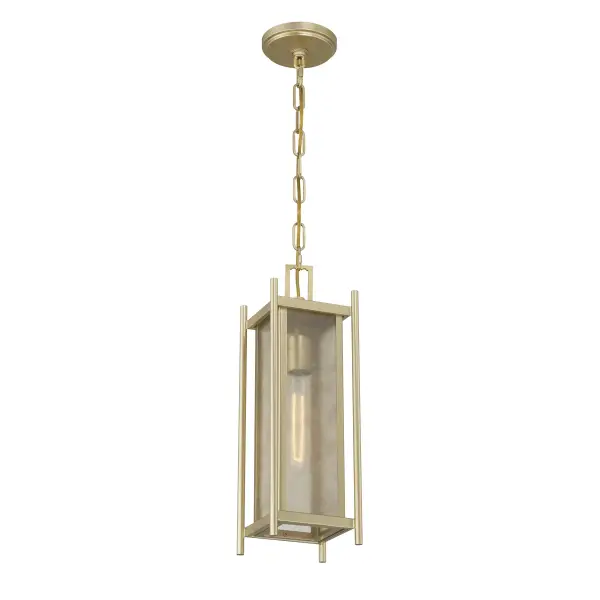 Jacobs 1-Light Outdoor Hanging Lantern in Serene Brass - Image 3