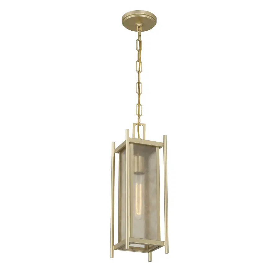 Jacobs 1-Light Outdoor Hanging Lantern in Serene Brass - Image 3