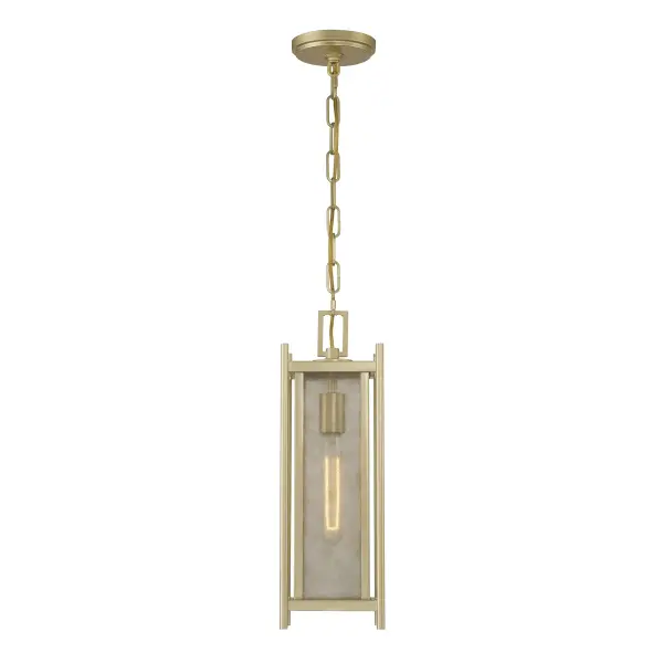 Jacobs 1-Light Outdoor Hanging Lantern in Serene Brass - Image 4