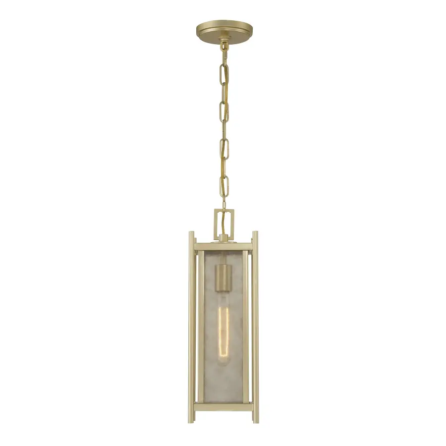 Jacobs 1-Light Outdoor Hanging Lantern in Serene Brass - Image 4