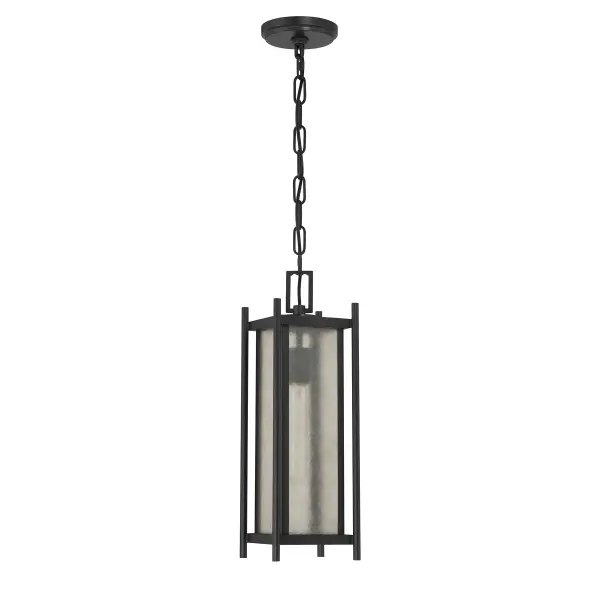 Jacobs 1-Light Outdoor Hanging Lantern in Matte Black - Image 2