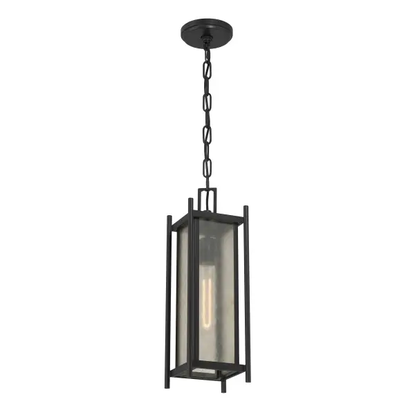 Jacobs 1-Light Outdoor Hanging Lantern in Matte Black - Image 3