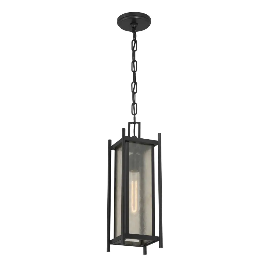 Jacobs 1-Light Outdoor Hanging Lantern in Matte Black - Image 3