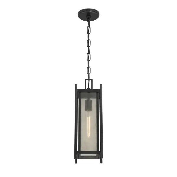 Jacobs 1-Light Outdoor Hanging Lantern in Matte Black - Image 5
