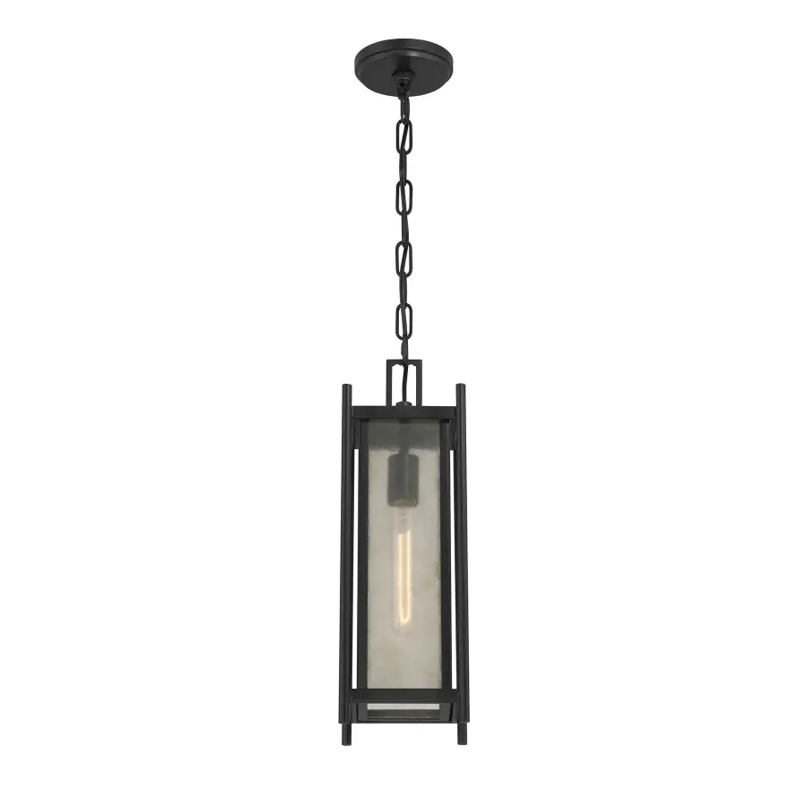 Jacobs 1-Light Outdoor Hanging Lantern in Matte Black - Image 5