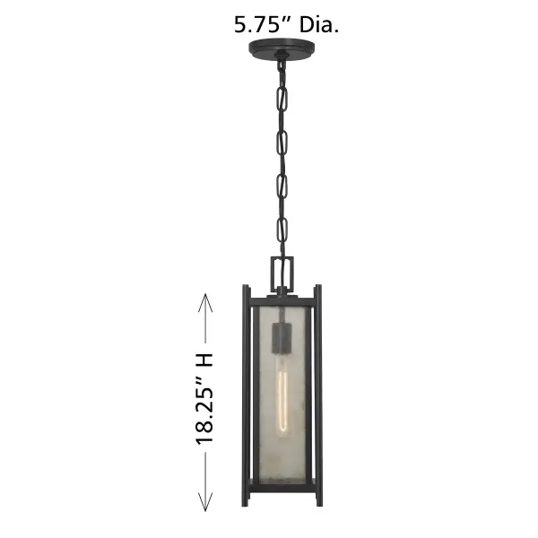 Jacobs 1-Light Outdoor Hanging Lantern in Matte Black - Image 7