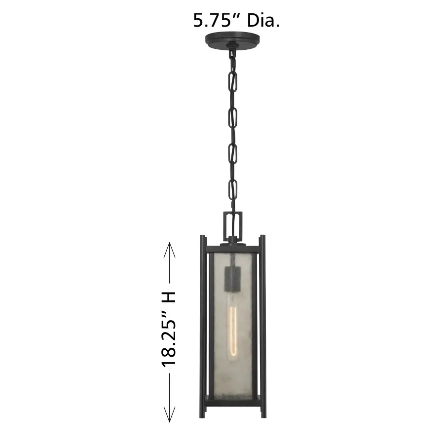 Jacobs 1-Light Outdoor Hanging Lantern in Matte Black - Image 7