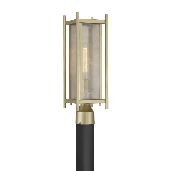 Jacobs 1-Light Outdoor Post Lantern in Serene Brass - Image 1