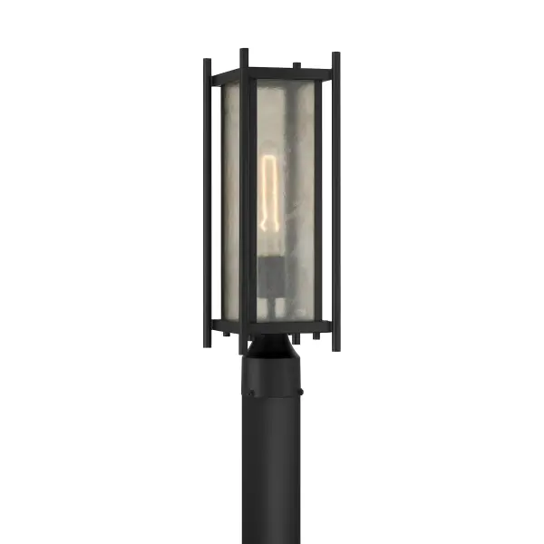 Jacobs 1-Light Outdoor Post Lantern in Matte Black - Image 1