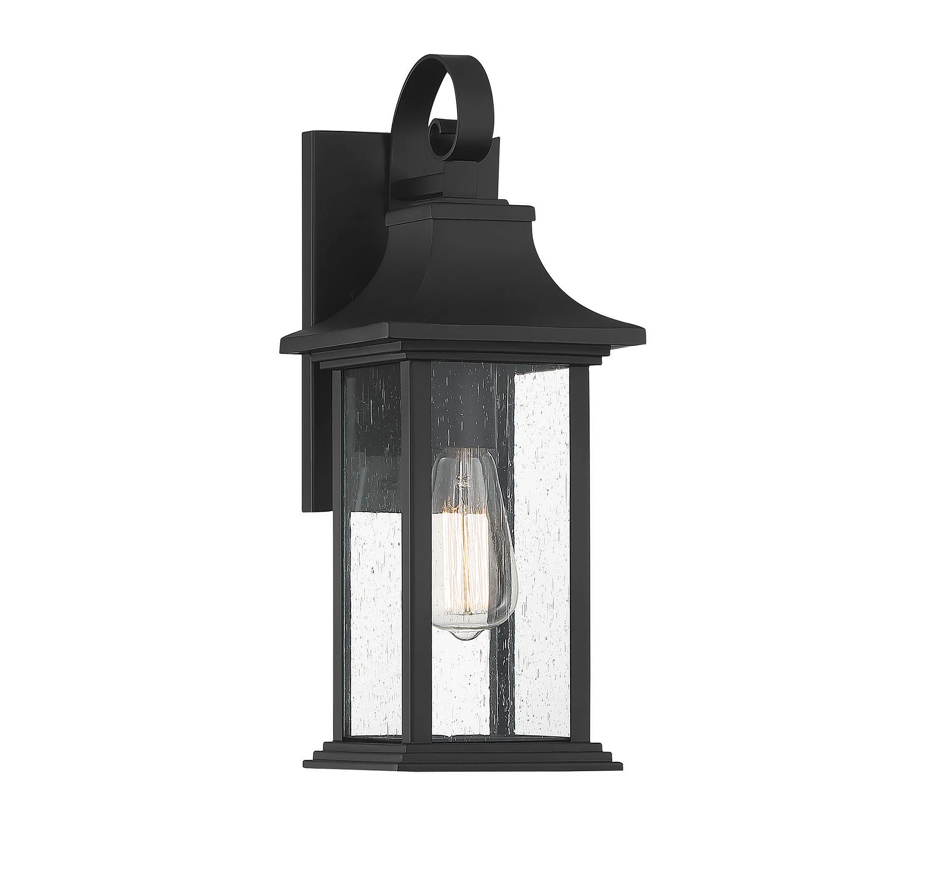 Hancock One Light Outdoor Wall Sconce in Matte Black