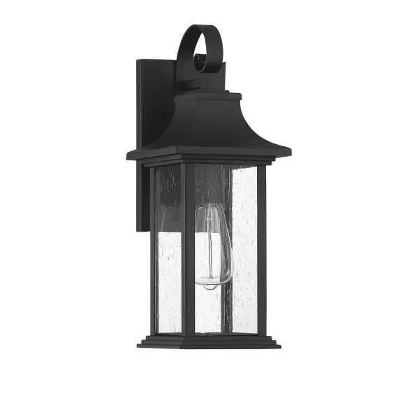 Hancock 1-Light Outdoor Wall Lantern in Matte Black - Image 4