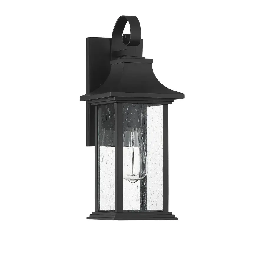Hancock 1-Light Outdoor Wall Lantern in Matte Black - Image 4