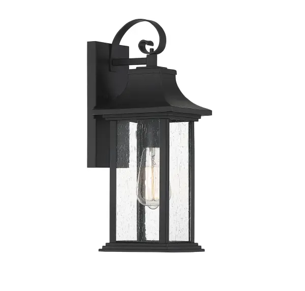 Hancock 1-Light Outdoor Wall Lantern in Matte Black - Image 7