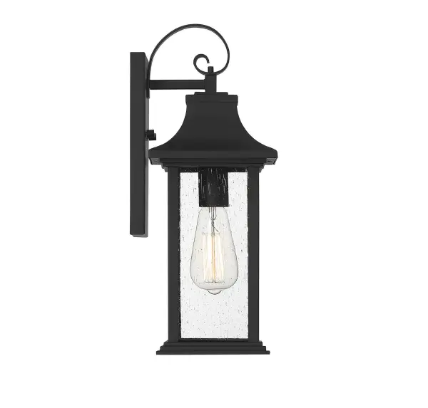 Hancock 1-Light Outdoor Wall Lantern in Matte Black - Image 9