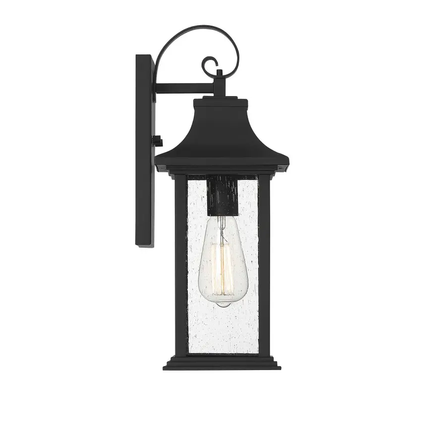Hancock 1-Light Outdoor Wall Lantern in Matte Black - Image 9