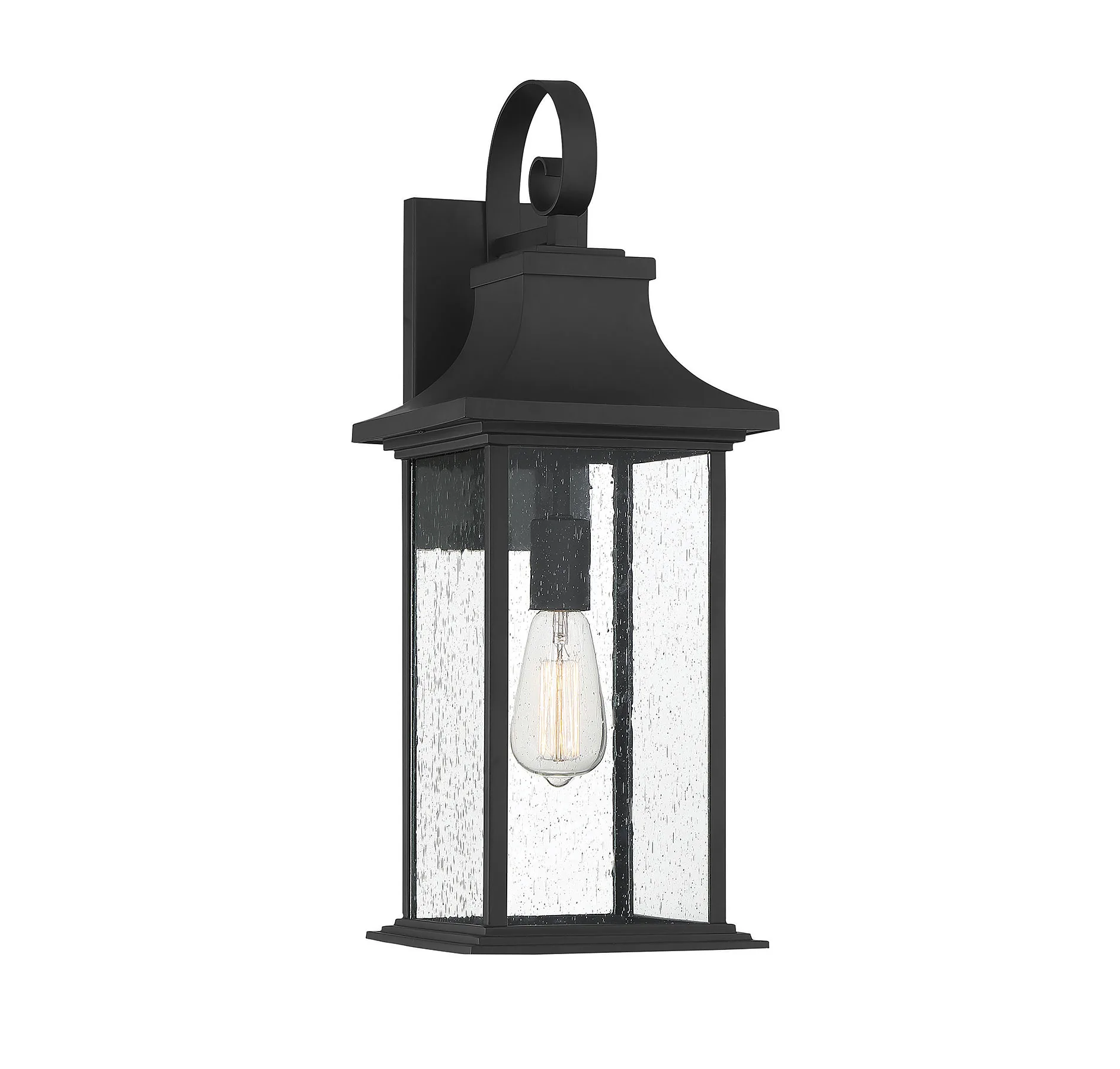 Hancock One Light Outdoor Wall Sconce in Matte Black