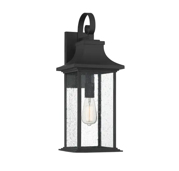 Hancock 1-Light Outdoor Wall Lantern in Matte Black - alternate view