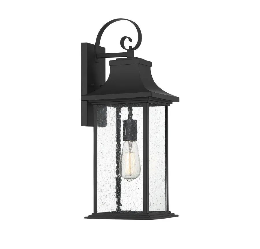 Hancock 1-Light Outdoor Wall Lantern in Matte Black - Image 8