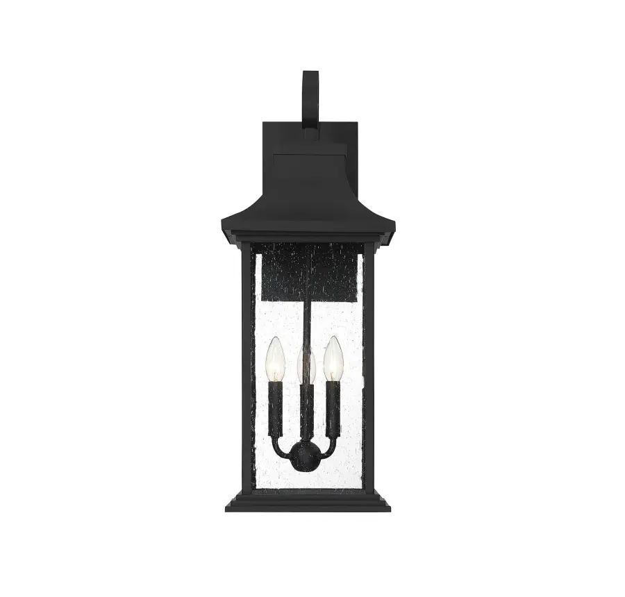 Hancock 3-Light Outdoor Wall Lantern in Matte Black - Image 5
