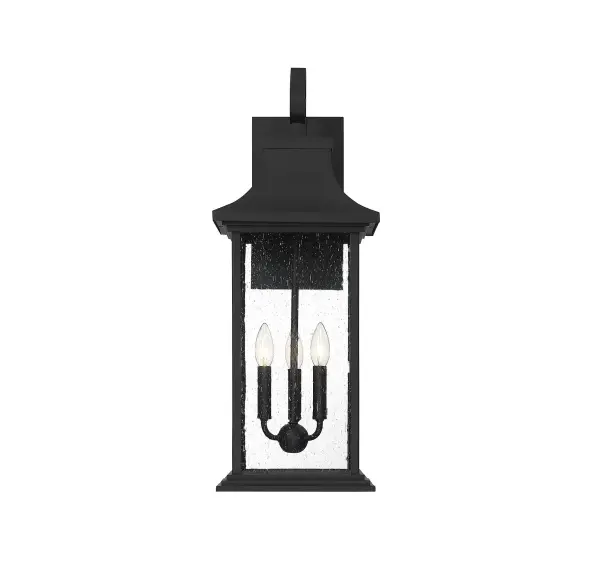 Hancock 3-Light Outdoor Wall Lantern in Matte Black - Image 6
