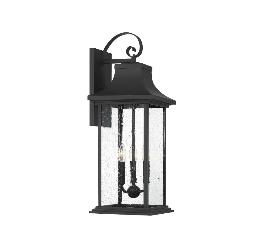 Hancock 3-Light Outdoor Wall Lantern in Matte Black - Image 7